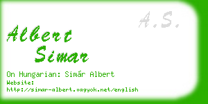 albert simar business card